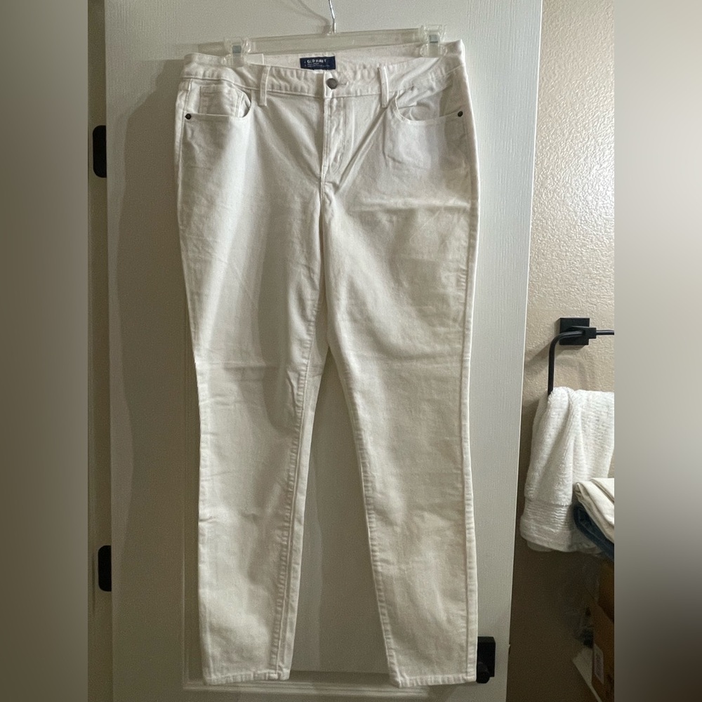 Old Navy Cream White Ivory Corduroy Rockstar Jeans BNWT Sz 14